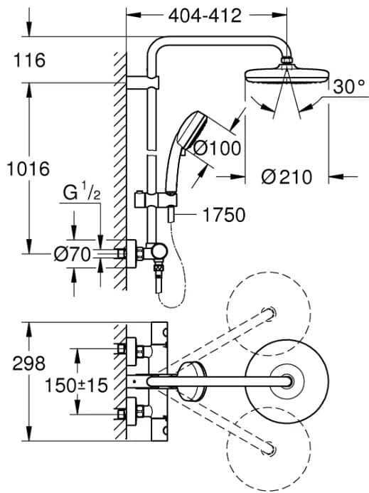 Grohe 27922001 Tempesta Cosmopolitan 210