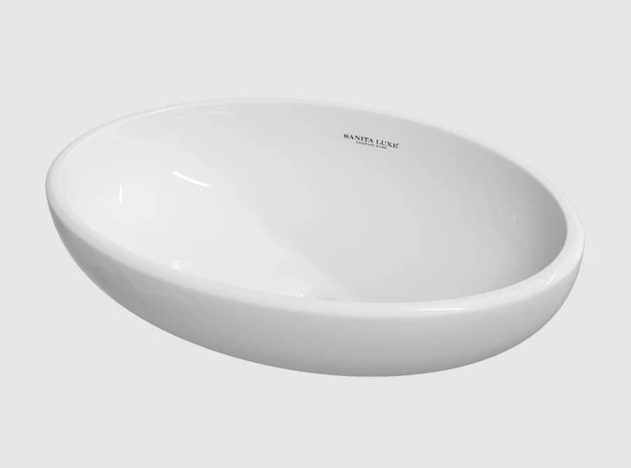 Раковина Sanita Luxe Ringo У84088, 53 см, накладная, фарфор, белый