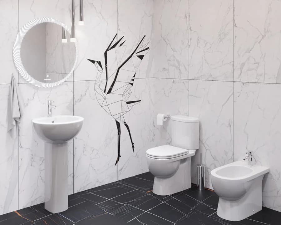 Биде Sanita Luxe Art напольное, BD.FS/Art/C/WHT.G/S1