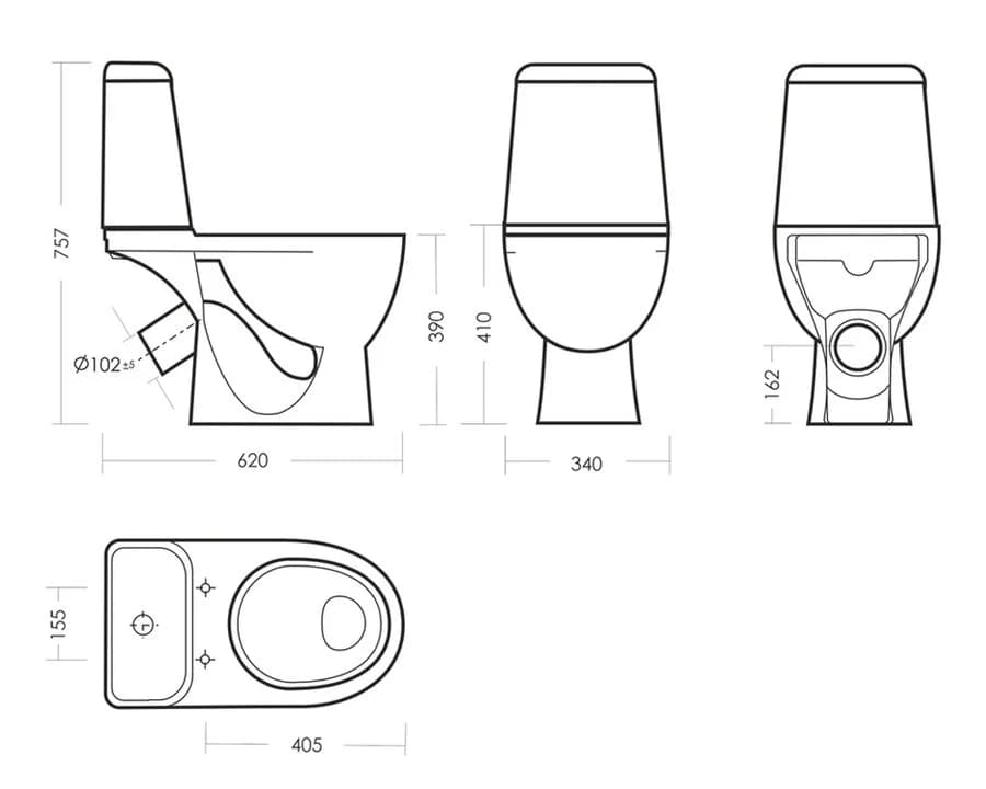 Унитаз-компакт Sanita luxe Max, крышка микролифт, дюропласт, WC.CC/Max/2-DM/WHT.G/S1