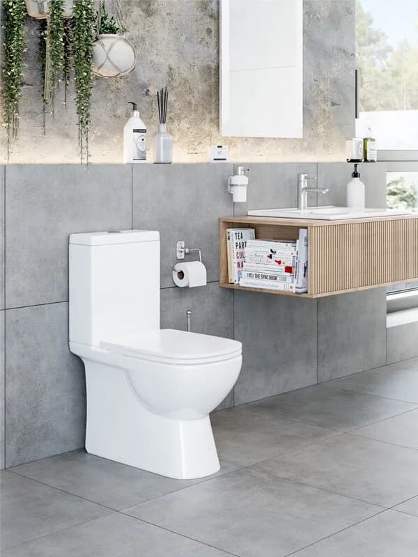Унитаз-компакт Sanita Luxe Quadro Люкс Слим напольный, крышка микролифт, белый, WC.CC/Quadro/2-SlimDM/WHT.G/S1