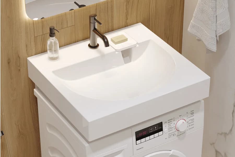 Раковина на стиральную машину Sanita Luxe Galaxy WB.WM/Galaxy/60-C/WHT.G/S1 60 см, белый