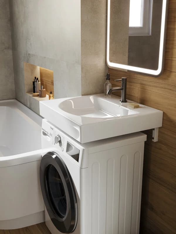 Раковина на стиральную машину Sanita Luxe Galaxy WB.WM/Galaxy/60-C/WHT.G/S1 60 см, белый
