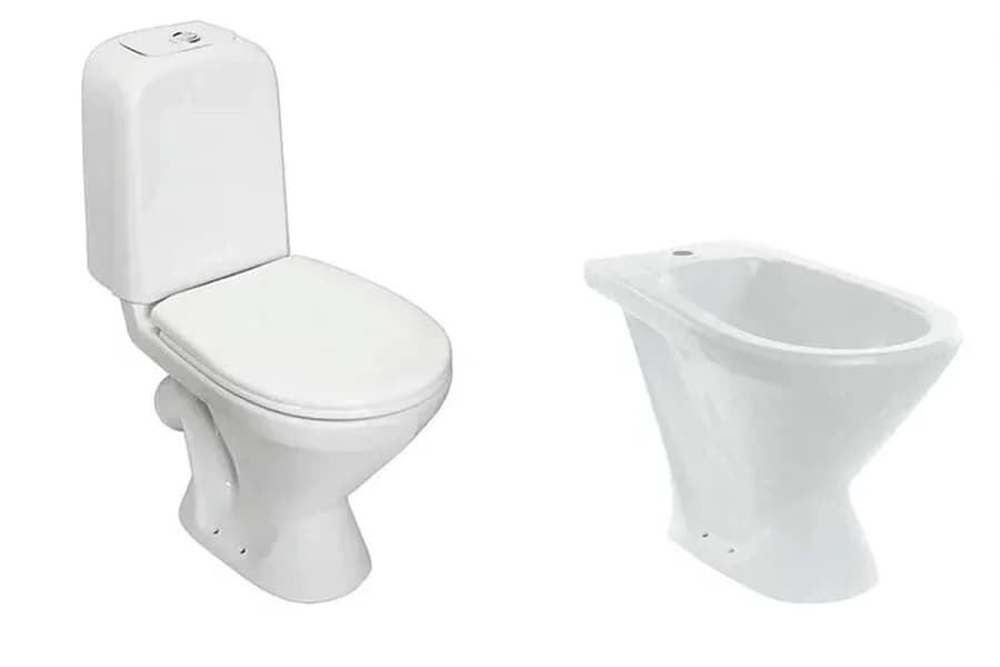 Комплект унитаз-компакт с биде Sanita Самарский WC.CC/Samarsky/1-P/WHT.G/S1/BD.FS/Samarsky/C/WHT.G/S1, белый