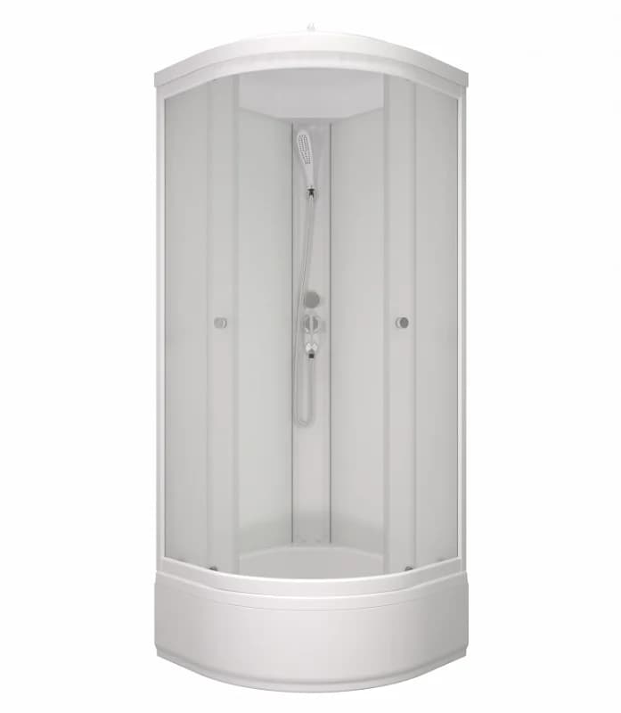 Душевая кабина Triton Ультра Щ0000064623, 80 x 80 см, поддон средний В, стекло Вельвет, профиль белый