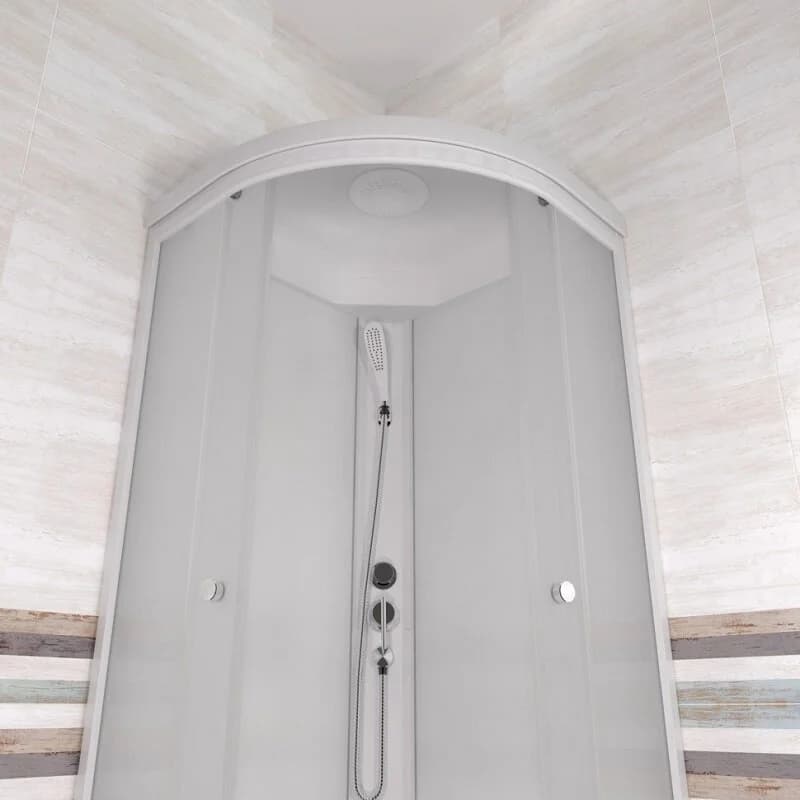 Душевая кабина Triton Ультра Щ0000064623, 80 x 80 см, поддон средний В, стекло Вельвет, профиль белый