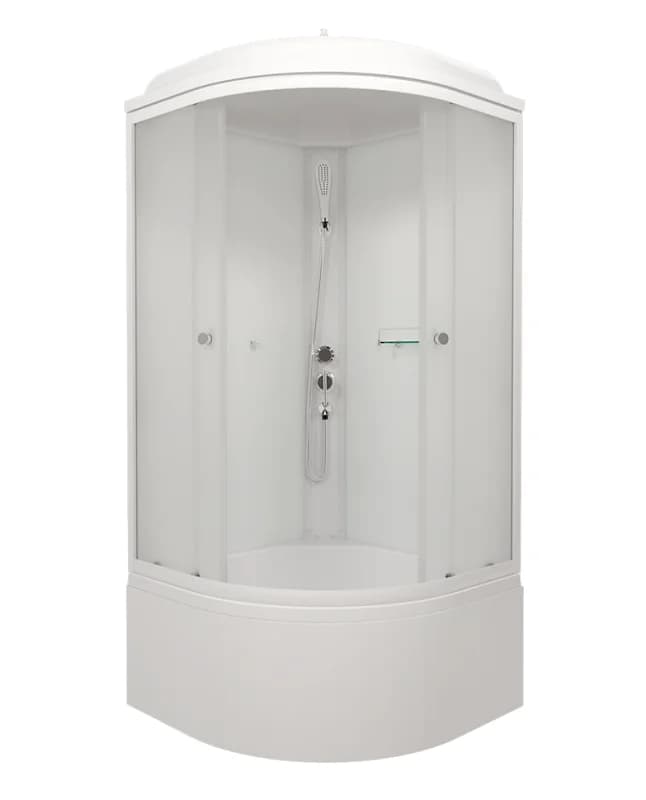 Душевая кабина Triton Ультра Щ0000065753, 90 x 90 см, поддон высокий Б, стекло Вельвет, профиль белый