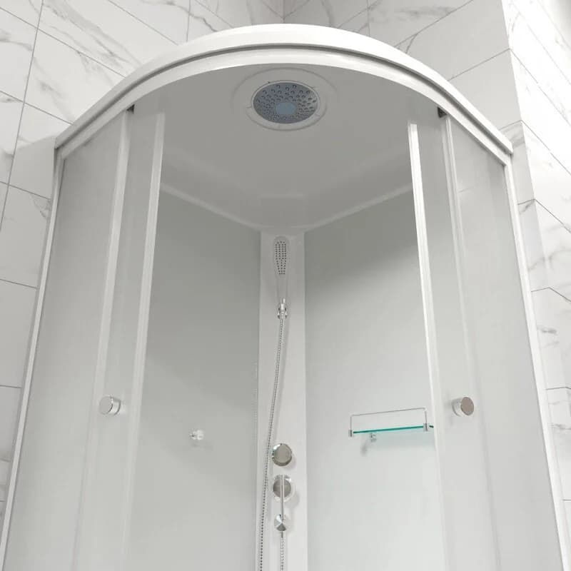 Душевая кабина Triton Ультра Щ0000065753, 90 x 90 см, поддон высокий Б, стекло Вельвет, профиль белый