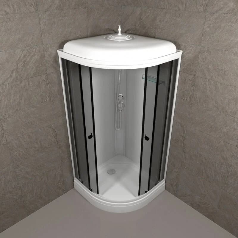 Душевая кабина Triton Грэй Щ0000066462, 90 x 90 см, поддон А 17 см, стекло тонированное, профиль белый