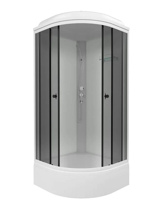 Душевая кабина Triton Грэй Щ0000066463, 90 x 90 см, поддон средний В, стекло тонированное, профиль белый