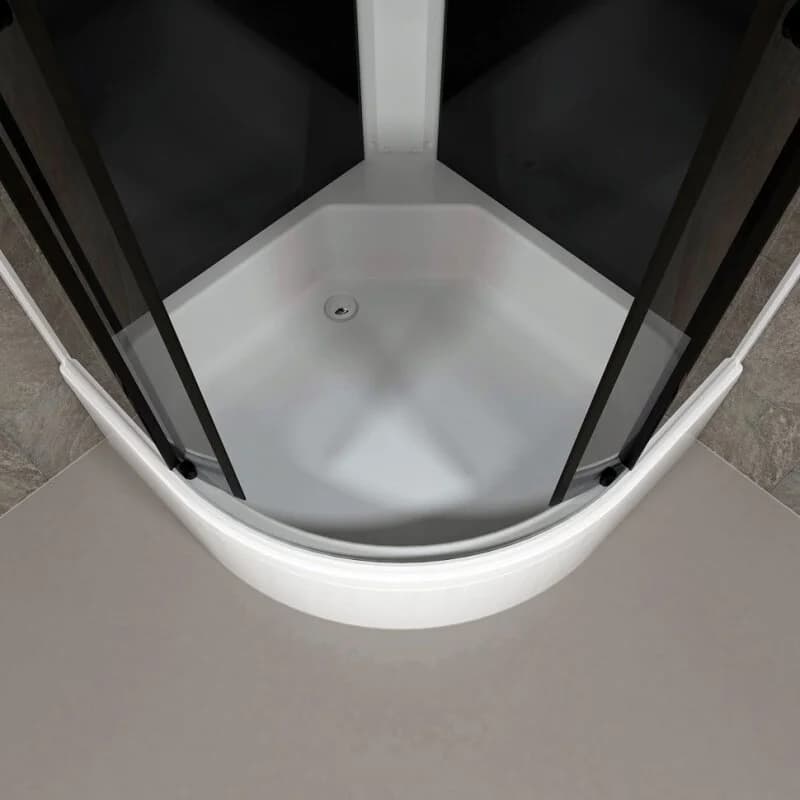 Душевая кабина Triton Грэй-Блэк Щ0000067303, 90 x 90 см, поддон средний В, стекло тонированное, профиль белый