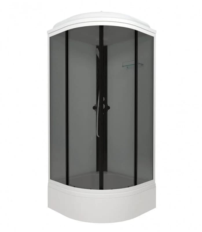 Душевая кабина Triton Грэй-Вайт Щ0000067301, 90 x 90 см, поддон средний В, стекло тонированное, профиль белый