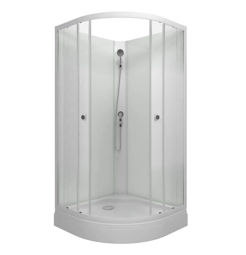Душевая кабина Triton Лайт Щ0000070695, 90 x 90 см, поддон А 17 см, стекло Градиент, профиль белый