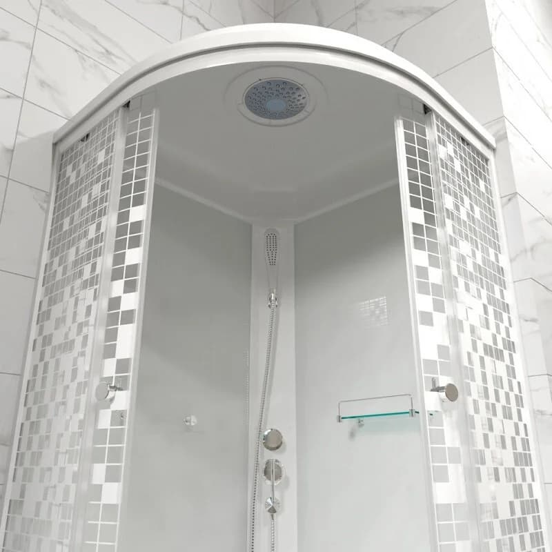 Душевая кабина Triton Стандарт Щ0000061834, 90 x 90 см, поддон высокий Б, стекло Мозаика, профиль белый