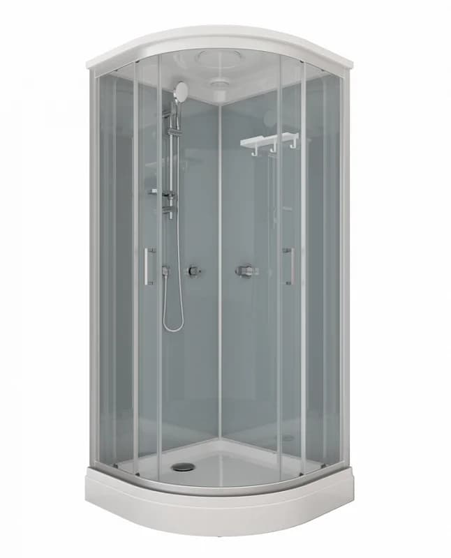 Душевая кабина Triton Прайм-Сатин Щ0000071581, 90 x 90 см, поддон А 17 см, стекло прозрачное, профиль сатин