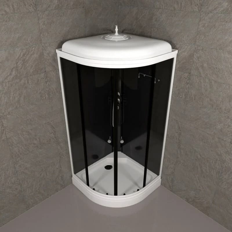 Душевая кабина Triton Топ Щ0000064609, 90 x 90 см, поддон А 17 см, стекло прозрачное, профиль, белый