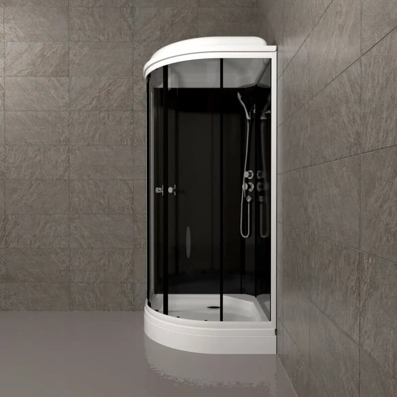 Душевая кабина Triton Топ Щ0000064609, 90 x 90 см, поддон А 17 см, стекло прозрачное, профиль, белый