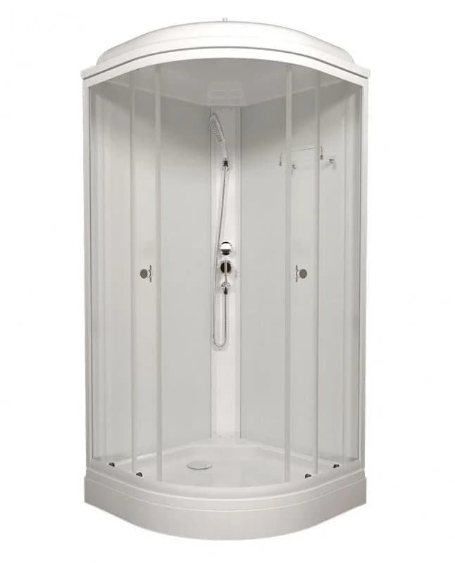 Душевая кабина Triton Ультра Щ0000061833, 100 x 100 см, поддон А 17 см, стекло прозрачное, профиль, белый