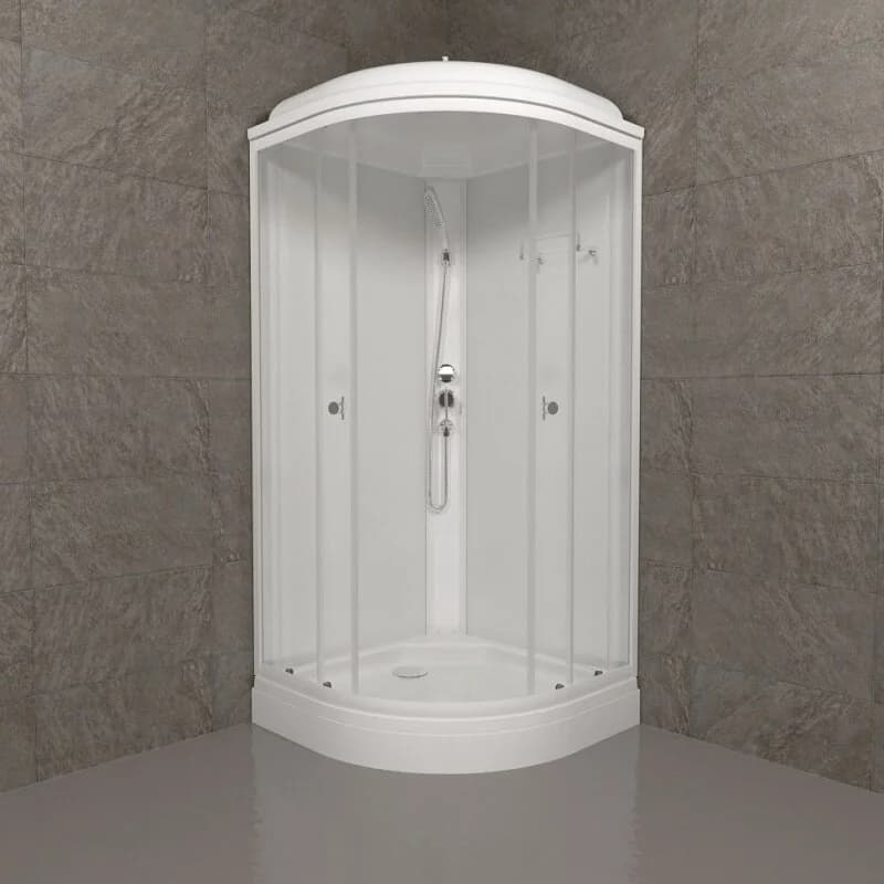 Душевая кабина Triton Ультра Щ0000061833, 100 x 100 см, поддон А 17 см, стекло прозрачное, профиль, белый