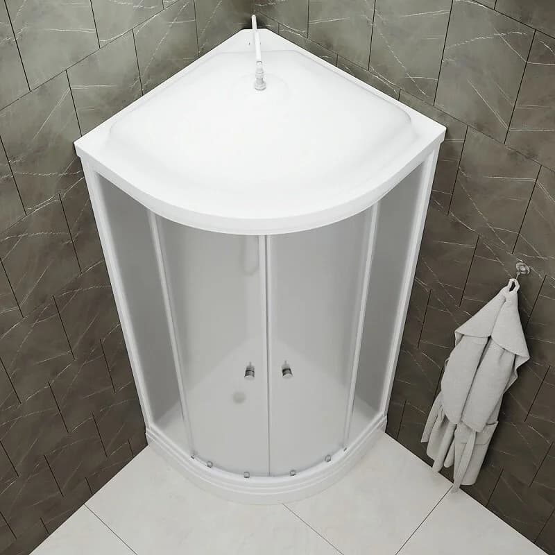 Душевая кабина Triton Ультра Щ0000061821, 80 x 80 см, поддон А 17 см, стекло прозрачное, профиль, белый