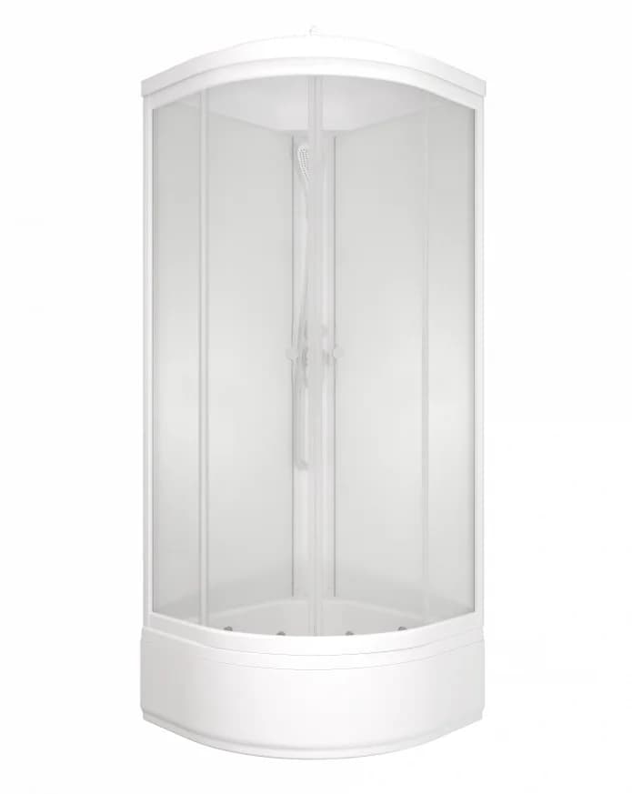 Душевая кабина Triton Ультра Щ0000072615, 80 x 80 см, поддон средний В, стекло прозрачное, профиль, белый
