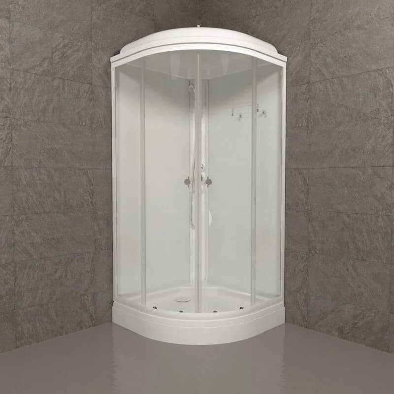 Душевая кабина Triton Ультра Щ0000061843, 90 x 90 см, поддон А 17 см, стекло прозрачное, профиль, белый