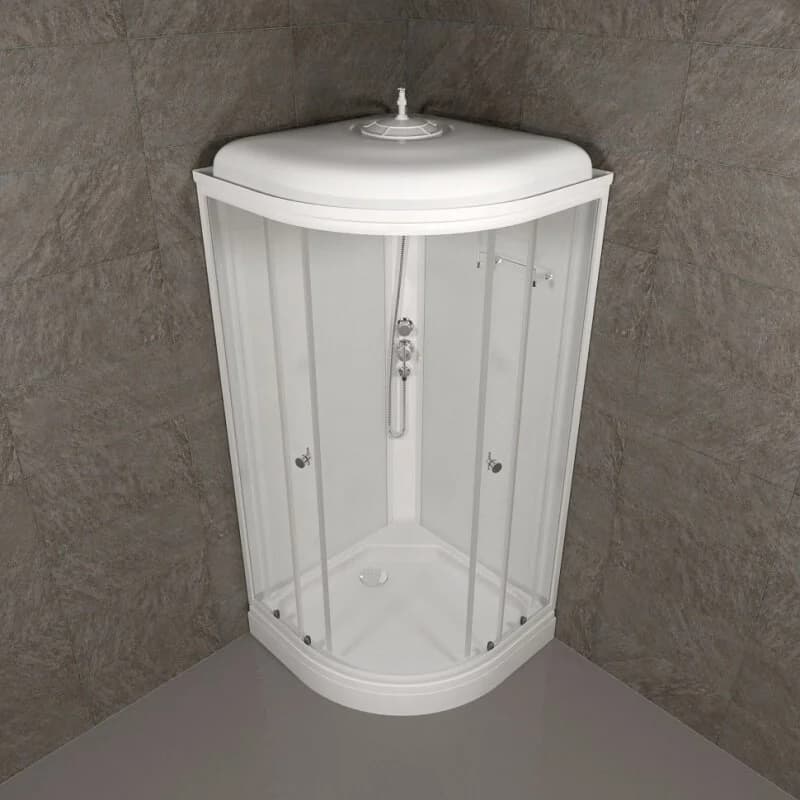 Душевая кабина Triton Ультра Щ0000061843, 90 x 90 см, поддон А 17 см, стекло прозрачное, профиль, белый
