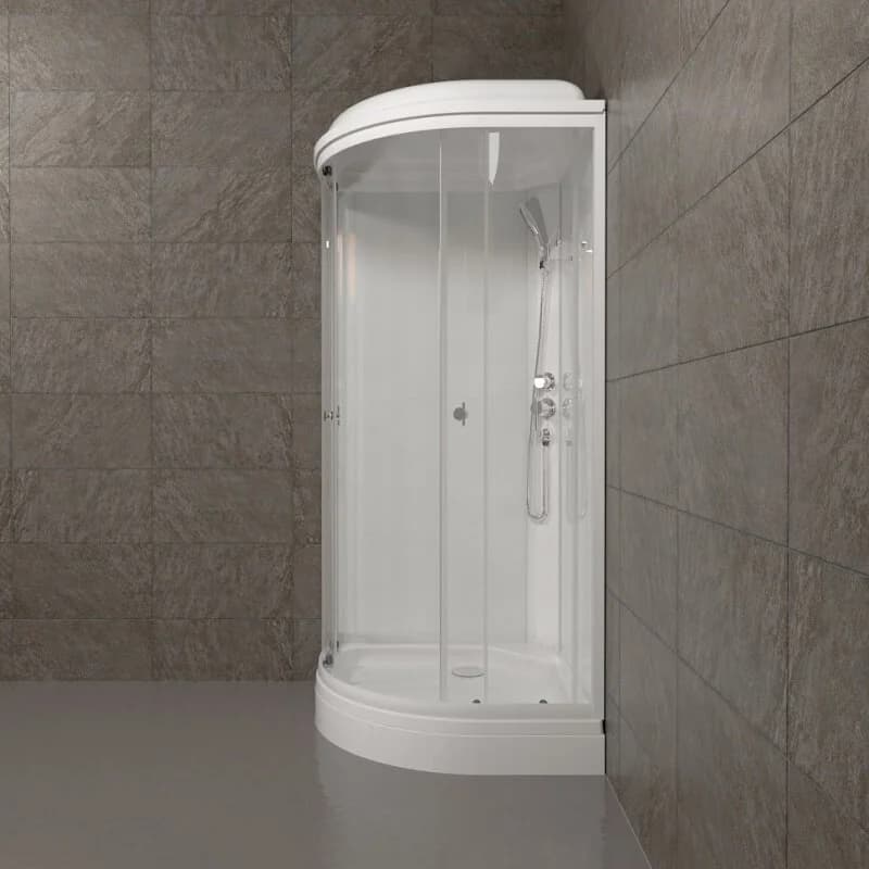 Душевая кабина Triton Ультра Щ0000061843, 90 x 90 см, поддон А 17 см, стекло прозрачное, профиль, белый