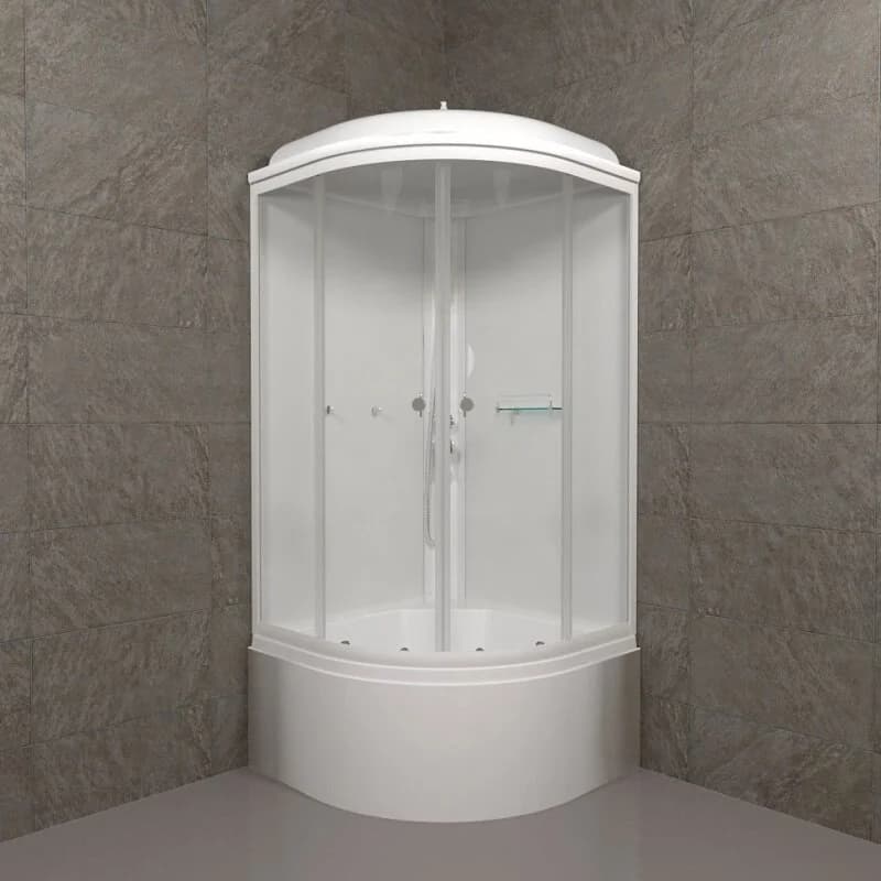 Душевая кабина Triton Ультра Щ0000061837, 90 x 90 см, поддон высокий Б, стекло прозрачное, профиль белый