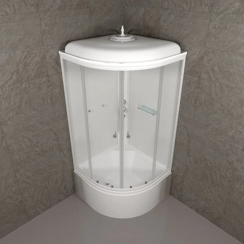 Душевая кабина Triton Ультра Щ0000061837, 90 x 90 см, поддон высокий Б, стекло прозрачное, профиль белый