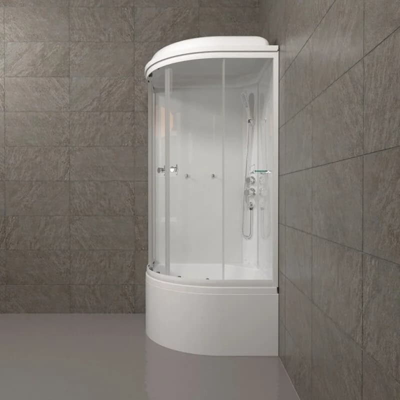 Душевая кабина Triton Ультра Щ0000061837, 90 x 90 см, поддон высокий Б, стекло прозрачное, профиль белый