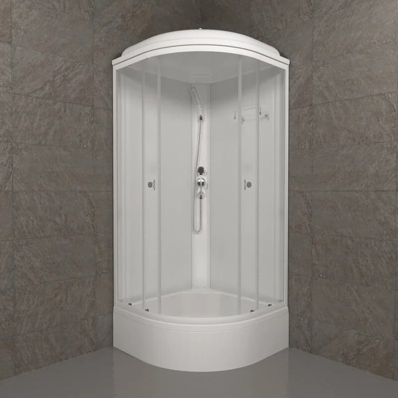 Душевая кабина Triton Ультра Щ0000061849, 90 x 90 см, поддон средний В, стекло прозрачное, профиль, белый