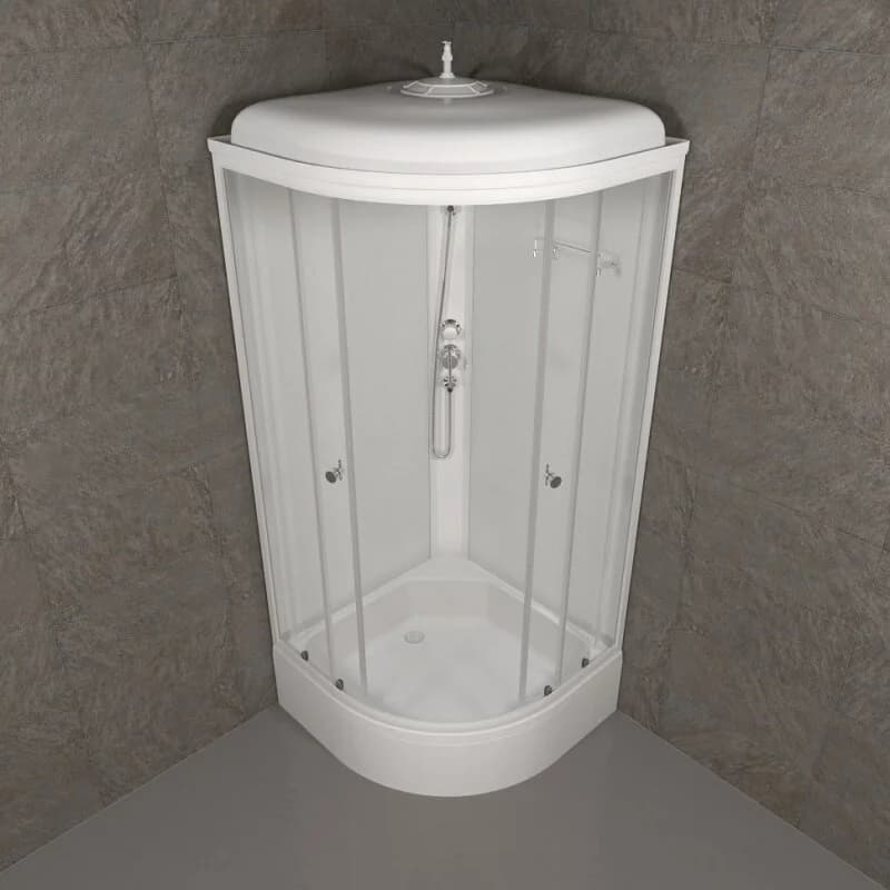 Душевая кабина Triton Ультра Щ0000061849, 90 x 90 см, поддон средний В, стекло прозрачное, профиль, белый