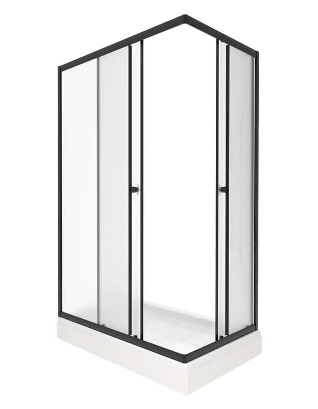 Душевой уголок Triton Вента-БВ New Щ0000079217, 120 x 80 см, поддон 17 см, стекло Вельвет, профиль черный