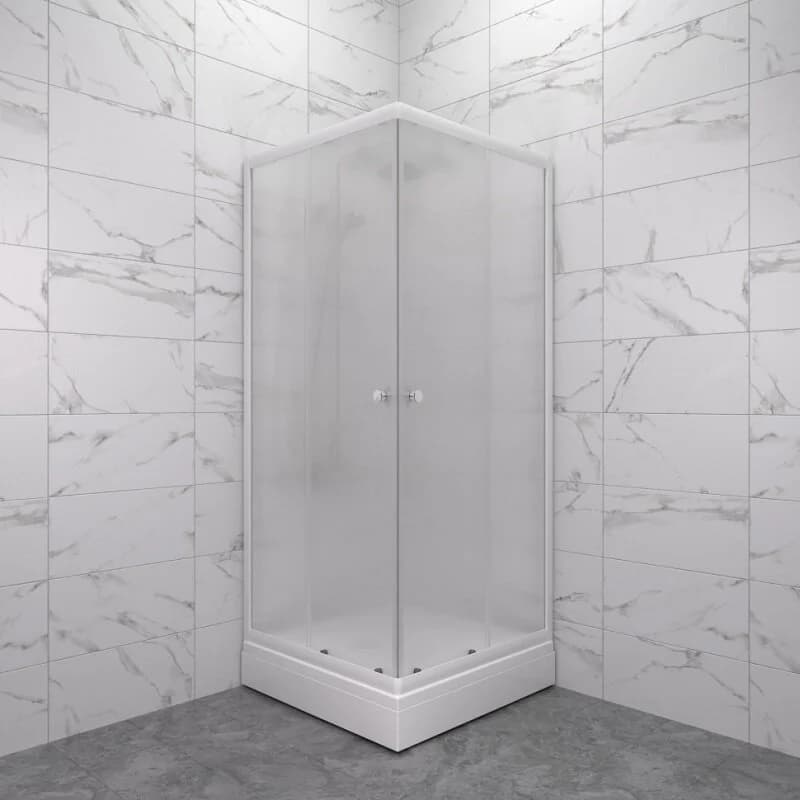 Душевой уголок Triton Стандарт Щ0000071051, 80 x 80 см, поддон 17 см К, стекло Вельвет, профиль белый
