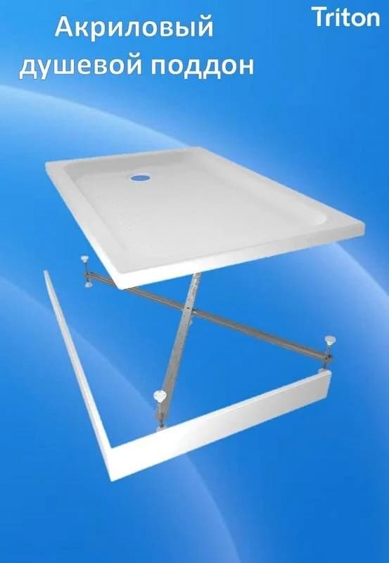 Поддон душевой Triton Щ0000074817, 100 x 80 см, ПД46 высота 17 см, прямоугольный, белый