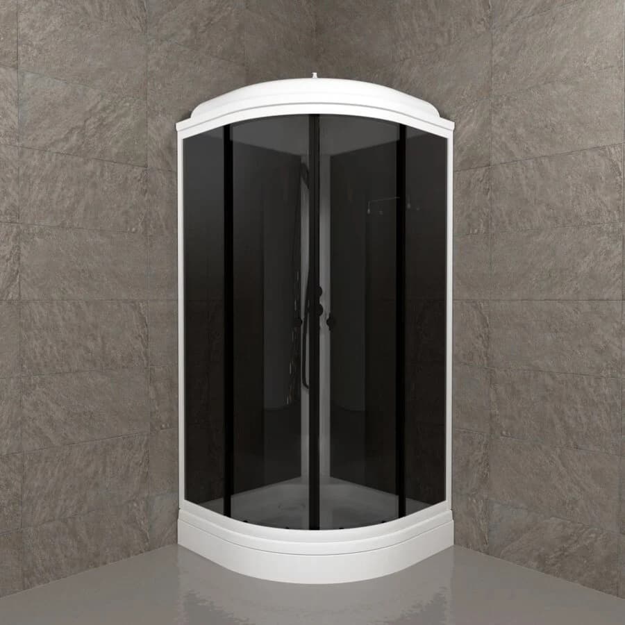 Душевая кабина Triton Грэй Щ0000067302, 90 x 90 см, поддон 17 см, стекло тонированное, профиль белый