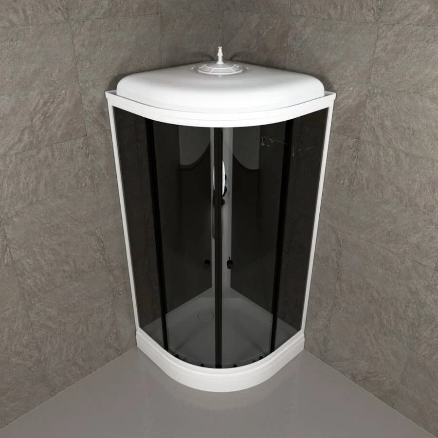 Душевая кабина Triton Грэй Щ0000067302, 90 x 90 см, поддон 17 см, стекло тонированное, профиль белый