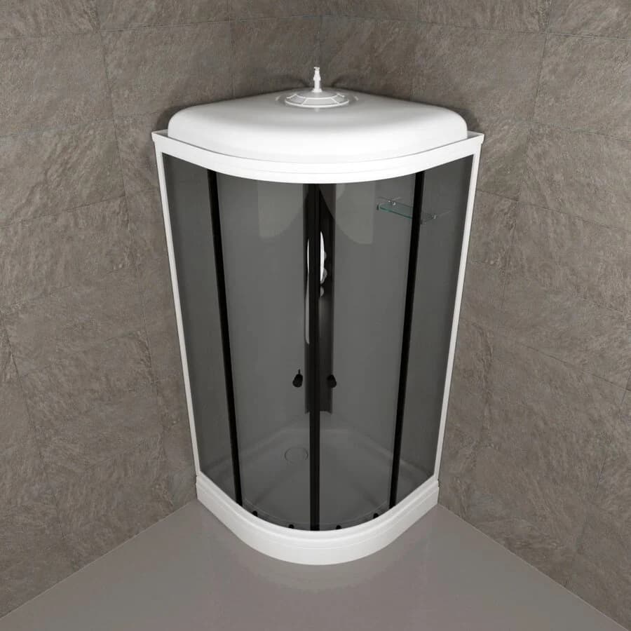 Душевая кабина Triton Грэй Щ0000067300, 90 x 90 см, поддон 17 см, стекло тонированное, профиль белый