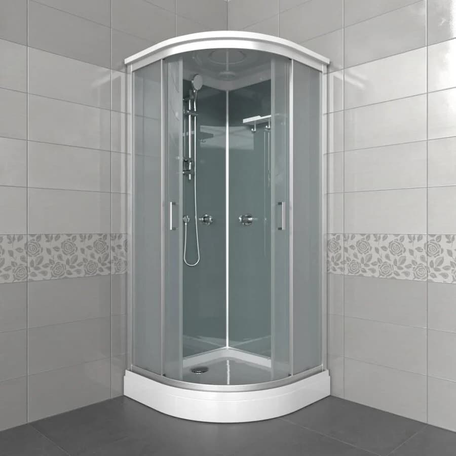 Душевая кабина Triton Прайм-Сатин-Вельвет Щ0000076118, 90 x 90 см, поддон 17 см, стекло прозрачное, профиль сатин
