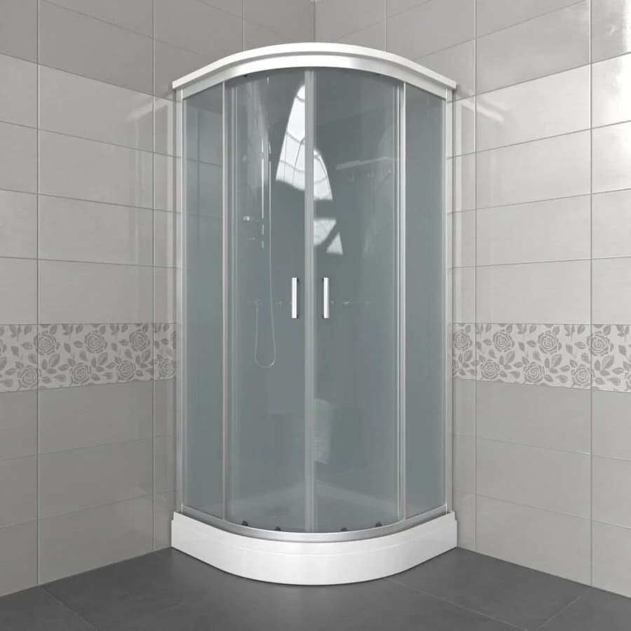 Душевая кабина Triton Прайм-Сатин-Вельвет Щ0000076118, 90 x 90 см, поддон 17 см, стекло прозрачное, профиль сатин