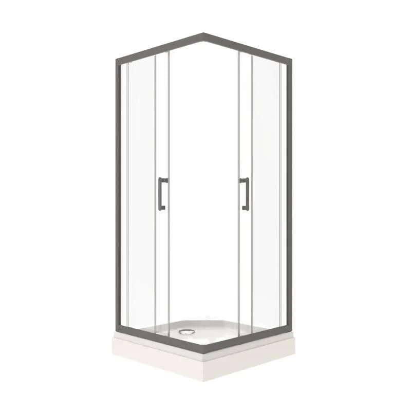 Душевой уголок Triton Фикс Щ0000077404, 100 x 100 см, с поддоном, стекло прозрачное, профиль графит
