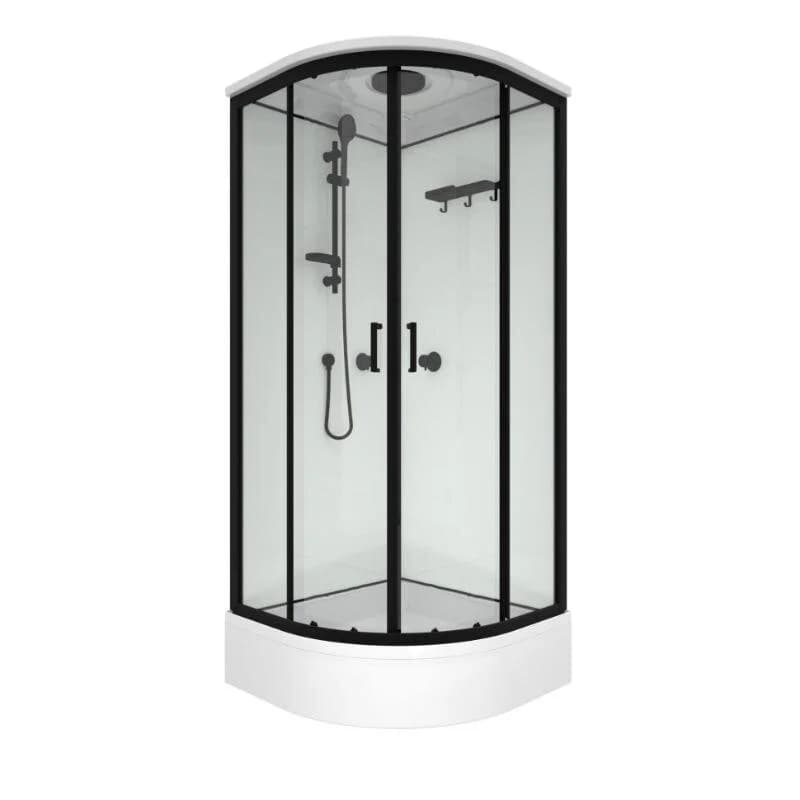Душевая кабина Triton Прайм-Блэк Щ0000079021, 90 x 90 см, поддон средний, стекло прозрачное, профиль чёрный