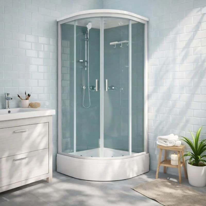 Душевая кабина Triton Прайм-Блэк Щ0000079024, 90 x 90 см, поддон средний, стекло прозрачное, профиль сатин