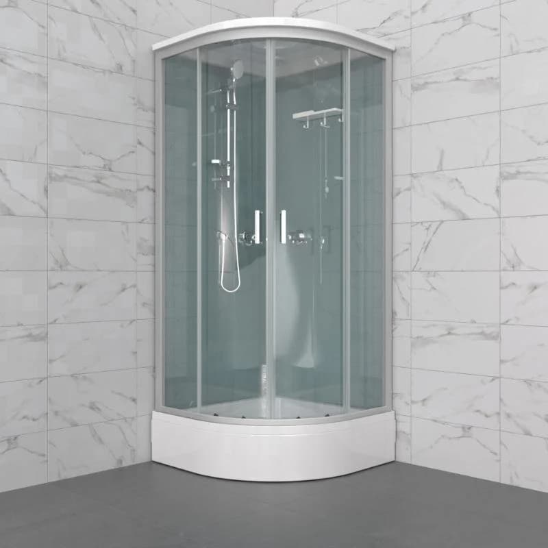 Душевая кабина Triton Прайм-Блэк Щ0000079024, 90 x 90 см, поддон средний, стекло прозрачное, профиль сатин