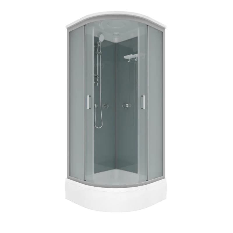 Душевая кабина Triton Прайм-Блэк-Вельвет Щ0000079026, 90 x 90 см, поддон средний, стекло вельвет, профиль сатин