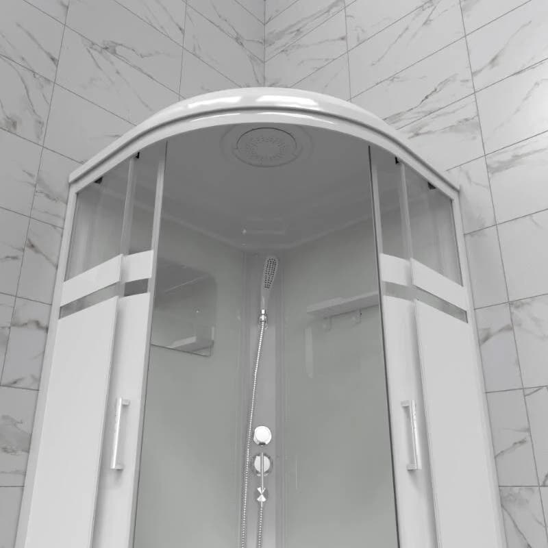 Душевая кабина Triton Лайн Щ0000074029, 90 x 90 см, поддон средний, стекло прозрачное с рисунком, профиль белый
