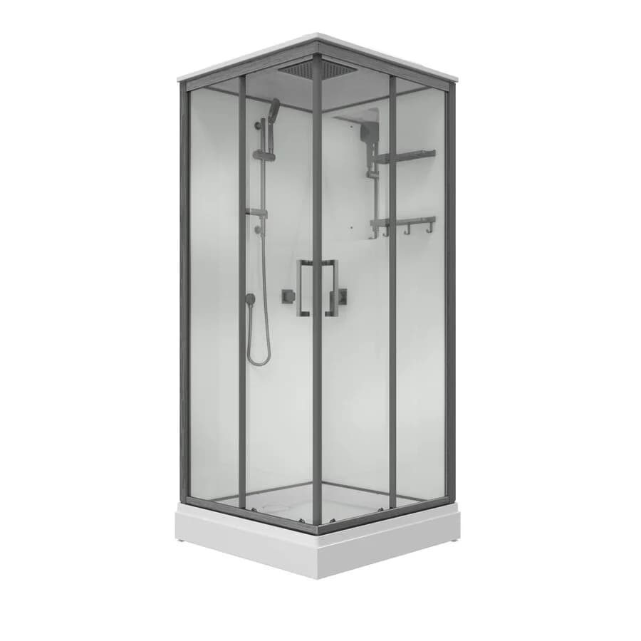 Душевая кабина Triton Рич Блэк 90*90 А Щ0000080389, 90 x 90 см, с крышей, стекло прозрачное, профиль графит