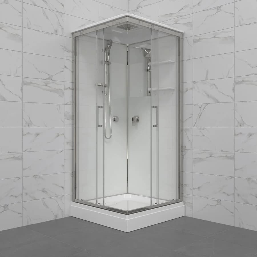 Душевая кабина Triton Рич Блэк 90*90 А Щ0000080390, 90 x 90 см, с крышей, стекло прозрачное, профиль хром