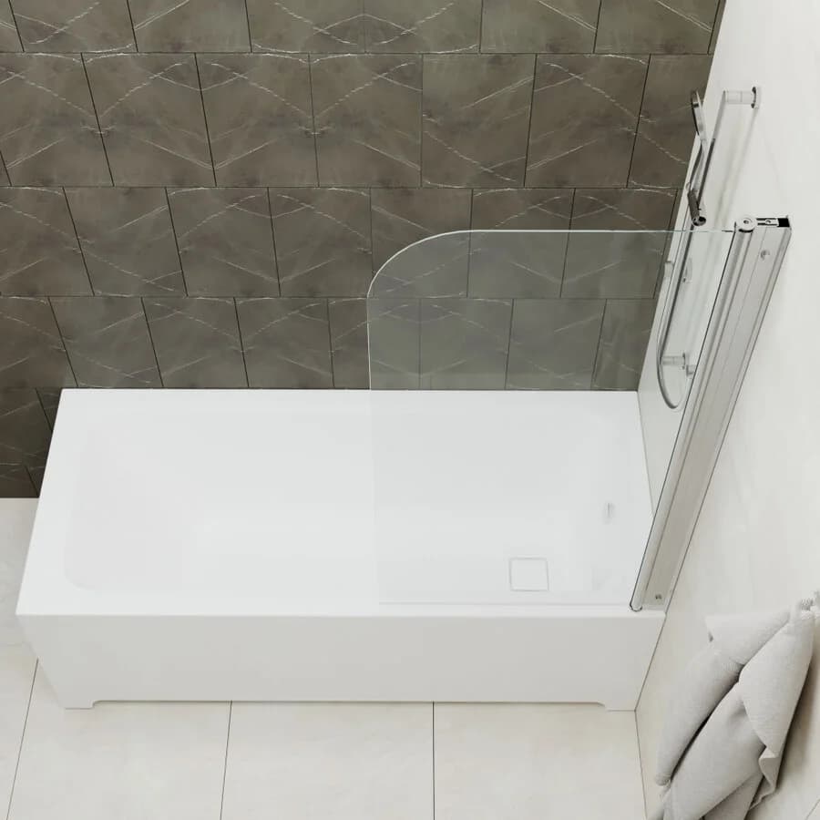 Душевая шторка на ванну Triton Соло 75 x 140 см, распашная, стекло прозрачное, профиль хром, Щ0000038541